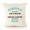 Housse de Coussin Premium Un Moniteur de Ski Formidable - Coton Canvas Fairtrade Beige Idée Cadeau Décoration Canapé
