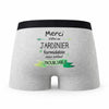 Caleçon Merci Jardinier Inoubliable - Humour Boxer Gris Idée Cadeau