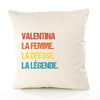 Housse de Coussin Premium Valentina la Déesse la Légende Vintage - Coton Canvas Fairtrade Beige Idée Cadeau Décoration Canapé
