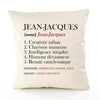 Housse de Coussin Premium Jean-Jacques Définition - Coton Canvas Fairtrade Beige Idée Cadeau Décoration Canapé 40x40
