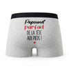 Caleçon Papounet Parfait de la Tête aux Pieds - Humour Boxer Gris Cadeau