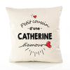 Housse de Coussin Premium Catherine d'amour - Coton Canvas Fairtrade Beige Idée Cadeau Décoration Canapé 40x40
