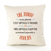 Housse de Coussin Premium Une Jennah Aussi géniale - Coton Canvas Fairtrade Beige Idée Cadeau Décoration Canapé
