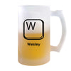 Verre à Bière Wesley Lettre Clavier | Chope de Bière Pinte | Idée Cadeau Prénom Informaticien Geek Gamer Anniversaire Papa Collègue Départ Retraite Noël