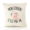 Housse de Coussin Premium Cochon - Coton Canvas Fairtrade Beige Idée Cadeau Décoration Canapé