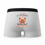 Caleçon Marie-Noelle Caractère de Cochon - Humour Boxer Gris Idée Cadeau