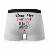 Caleçon Beau-Pere Parfait de la Tête aux Pieds - Humour Boxer Gris Cadeau