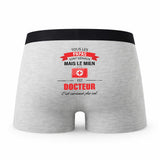 Caleçon Papa Docteur - Humour Boxer Gris Idée Cadeau Fête des Pères