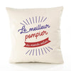 Housse de Coussin Premium Pompier Meilleur Monde - Coton Canvas Fairtrade Beige Idée Cadeau Décoration Canapé