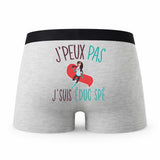 Caleçon Educatrice Specialisee - Humour Boxer Gris Idée Cadeau Passion