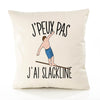 Housse de Coussin Premium Slackline Version Blanc - Coton Canvas Fairtrade Beige Idée Cadeau Décoration Canapé