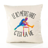 Housse de Coussin Premium 110 mètres Haies - Coton Canvas Fairtrade Beige Idée Cadeau Décoration Canapé