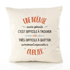 Housse de Coussin Premium Une Noémie Aussi géniale - Coton Canvas Fairtrade Beige Idée Cadeau Décoration Canapé