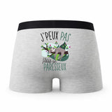 Caleçon Paresseux - Humour Boxer Gris Idée Cadeau Passion