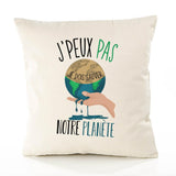 Housse de Coussin Premium sauver Notre Version Blanc - Coton Canvas Fairtrade Beige Idée Cadeau Décoration Canapé