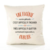 Housse de Coussin Premium Une Eugénie Aussi géniale - Coton Canvas Fairtrade Beige Idée Cadeau Décoration Canapé