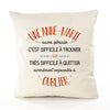 Housse de Coussin Premium Une Anne-Marie Aussi géniale - Coton Canvas Fairtrade Beige Idée Cadeau Décoration Canapé