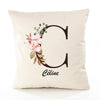 Housse de Coussin Premium Céline Lettre - Coton Canvas Fairtrade Beige Idée Cadeau Décoration Canapé