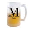 Verre à Bière Michel Lettre Chic | Chope de Bière Pinte | Idée Cadeau Prénom Anniversaire Papa Collègue Départ Retraite Noël