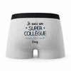 Caleçon Davy Un Super Collègue - Humour Boxer Gris Idée Cadeau