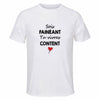 Maillot de Sport Homme Faineant Content - T-Shirt Respirant Polyester Manches Courtes - Cadeau Sportif Anniversaire Noël Fête des Pères