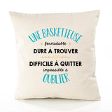Housse de Coussin Premium Une Basketteuse Formidable - Coton Canvas Fairtrade Beige Idée Cadeau Décoration Canapé