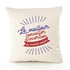 Housse de Coussin Premium Conseiller d'insertion Meilleur Monde - Coton Canvas Fairtrade Beige Idée Cadeau Décoration Canapé