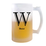 Verre à Bière Walid Lettre Chic | Chope de Bière Pinte | Idée Cadeau Prénom Anniversaire Papa Collègue Départ Retraite Noël
