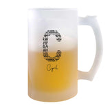 Verre à Bière Cyril Lettre Littérature | Chope de Bière Pinte | Idée Cadeau Prénom Livre Lecture Anniversaire Papa Collègue Départ Retraite Noël