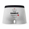 Caleçon Danielle d'amour - Humour Boxer Gris Idée Cadeau