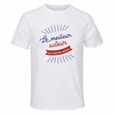 Maillot de Sport Homme Acteur Meilleur Monde - T-Shirt Respirant Polyester Manches Courtes - Cadeau Sportif Anniversaire Noël Fête des Pères