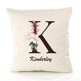 Housse de Coussin Premium Kimberley Lettre - Coton Canvas Fairtrade Beige Idée Cadeau Décoration Canapé 40x40