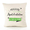 Housse de Coussin Premium Agent d'entretien Meilleure Temps Femme - Coton Canvas Fairtrade Beige Idée Cadeau Décoration Canapé
