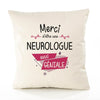 Housse de Coussin Premium Merci Neurologue Géniale - Coton Canvas Fairtrade Beige Idée Cadeau Décoration Canapé