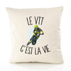 Housse de Coussin Premium VTT - Coton Canvas Fairtrade Beige Idée Cadeau Décoration Canapé