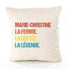 Housse de Coussin Premium Marie-Christine la Déesse la Légende Vintage - Coton Canvas Fairtrade Beige Idée Cadeau Décoration Canapé