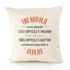 Housse de Coussin Premium Une Nathalie Aussi géniale - Coton Canvas Fairtrade Beige Idée Cadeau Décoration Canapé