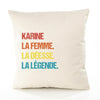 Housse de Coussin Premium Karine la Déesse la Légende Vintage - Coton Canvas Fairtrade Beige Idée Cadeau Décoration Canapé 40x40