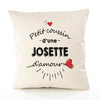 Housse de Coussin Premium Josette d'amour - Coton Canvas Fairtrade Beige Idée Cadeau Décoration Canapé 40x40