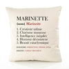 Housse de Coussin Premium Marinette Définition - Coton Canvas Fairtrade Beige Idée Cadeau Décoration Canapé