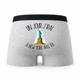 Caleçon New York avec Toi - Humour Boxer Gris Passion Idée Cadeau