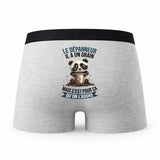 Caleçon Le Depanneur Panda Grain - Humour Boxer Gris Idée Cadeau