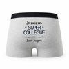 Caleçon Jean - Jacques Un Super Collègue - Humour Boxer Gris Idée Cadeau