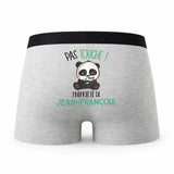 Caleçon Jean-Francois Pas Touche Panda - Humour Boxer Gris Idée Cadeau
