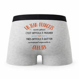 Caleçon Un Jean - Francois Aussi Génial - Humour Boxer Gris Idée Cadeau