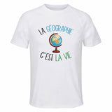 Maillot de Sport Homme Geographie C'est La Vie - T-Shirt Respirant Polyester Manches Courtes - Cadeau Sportif Anniversaire Noël Fête des Pères