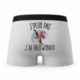 Caleçon Taekwondo - Humour Boxer Gris Idée Cadeau Passion