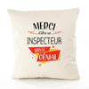 Housse de Coussin Premium Merci Inspecteur Génial - Coton Canvas Fairtrade Beige Idée Cadeau Décoration Canapé