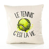 Housse de Coussin Premium Tennis - Coton Canvas Fairtrade Beige Idée Cadeau Décoration Canapé