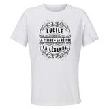 Maillot de Sport Femme Lucile Copie Deesse Legende Noire - T-Shirt Respirant Polyester Manches Courtes - Cadeau Sportive Anniversaire Noël Fête des Mères